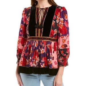 Johnny Was Kimmy Peasant Top size Xs NWT